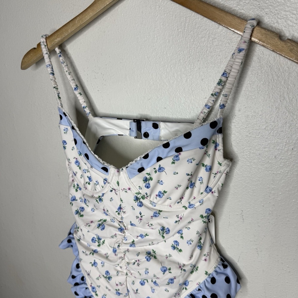 New Free People For Love And Lemons Mina One Piece Swimsuit Floral Women's Small - Picture 3 of 10